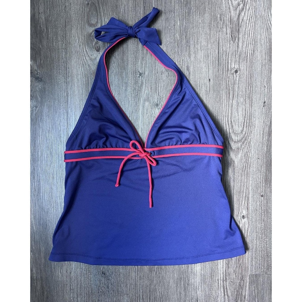 Vintage 2000s/ Y2K Woman's Purple Halter/ Bathing Suit Top Retro Purple (Large)